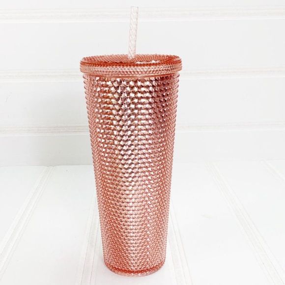 Starbucks Rose Gold Iridescent Studded Tumbler Cup - Picture 2 of 8